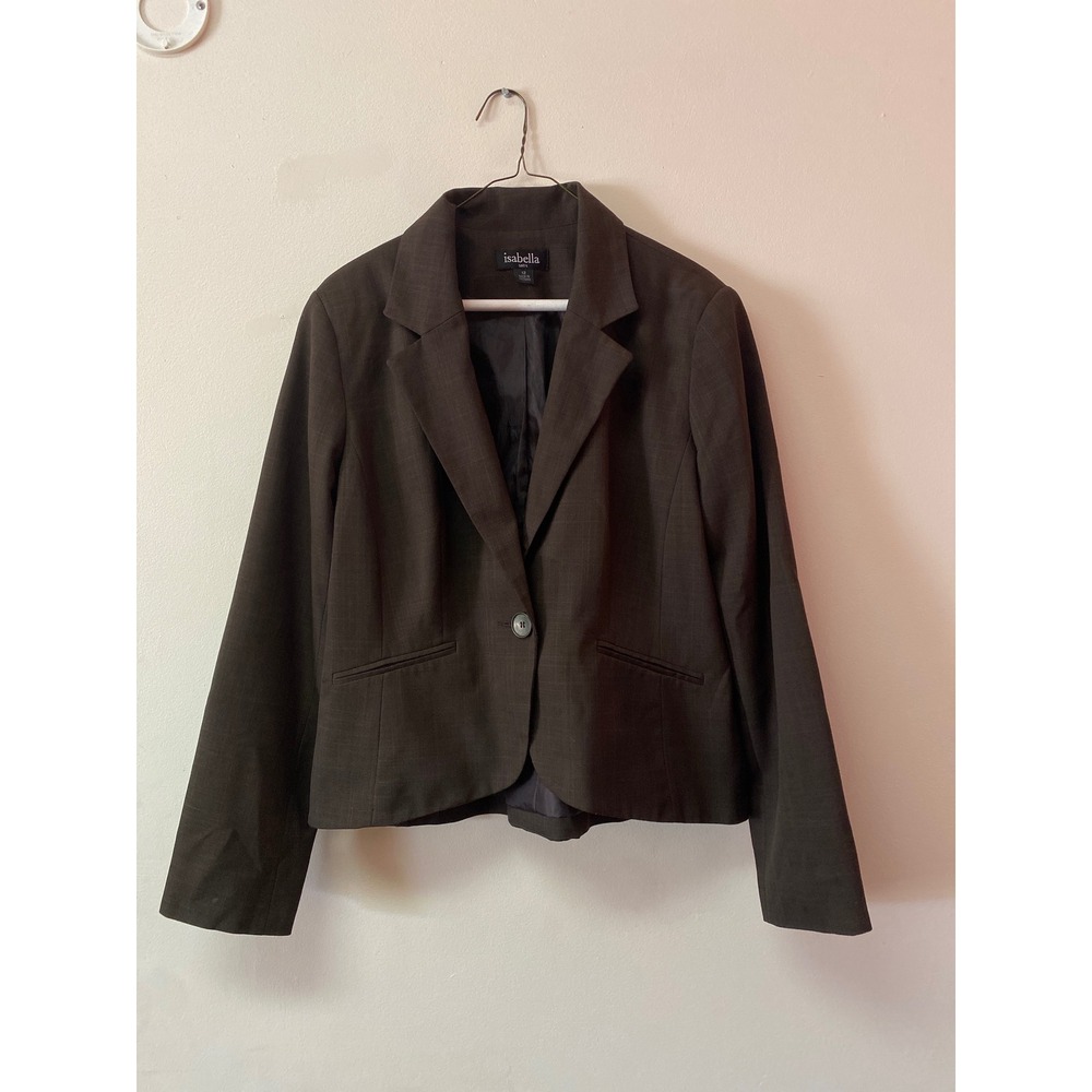 Isabella Suits Brown Single Button Blazer Jacket Women's Size 12 Professional